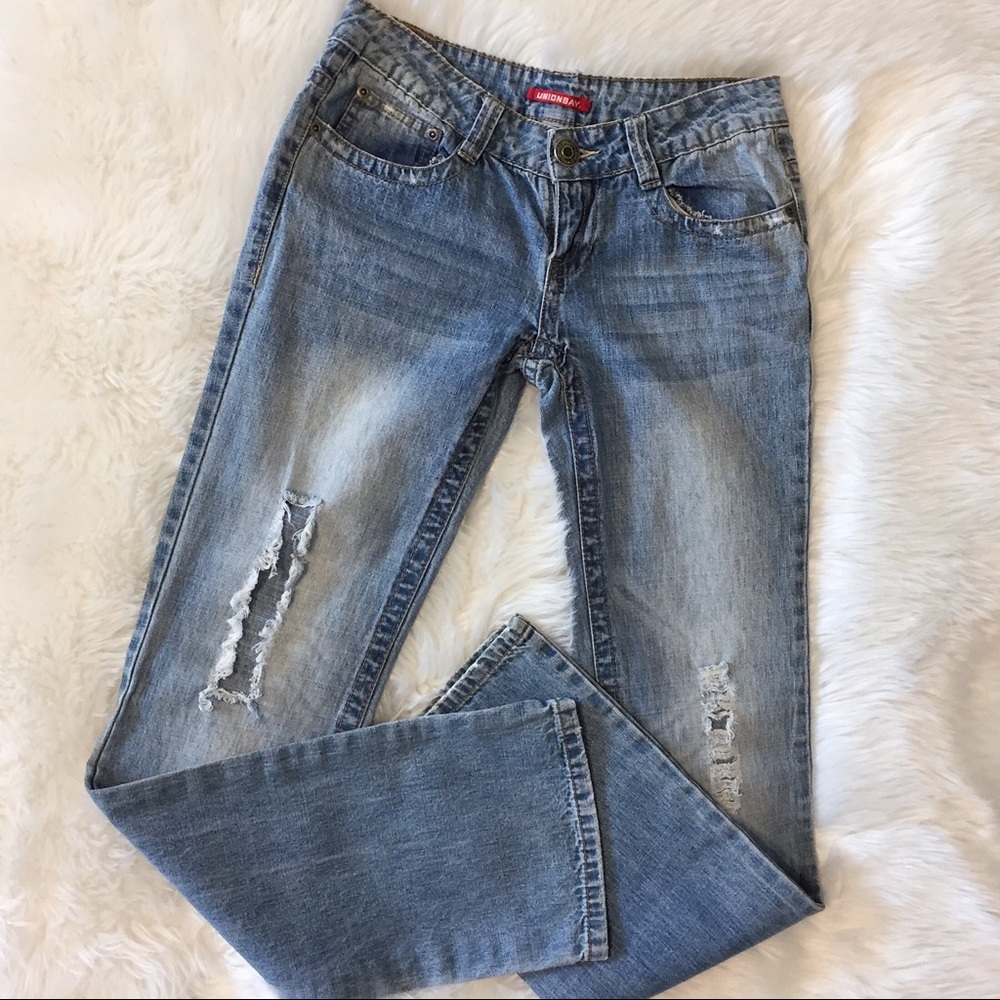 Vintage Destructed Unionbay Jeans-Sz 1-EUC